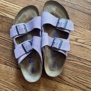 Gently Used Suede Birckenstock Arizona Sandals dust pink